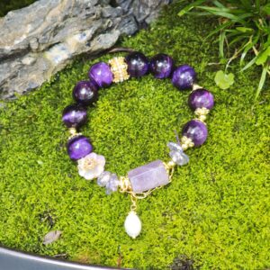 Regal Gleam – Purple Tiger’s Eye Bracelet