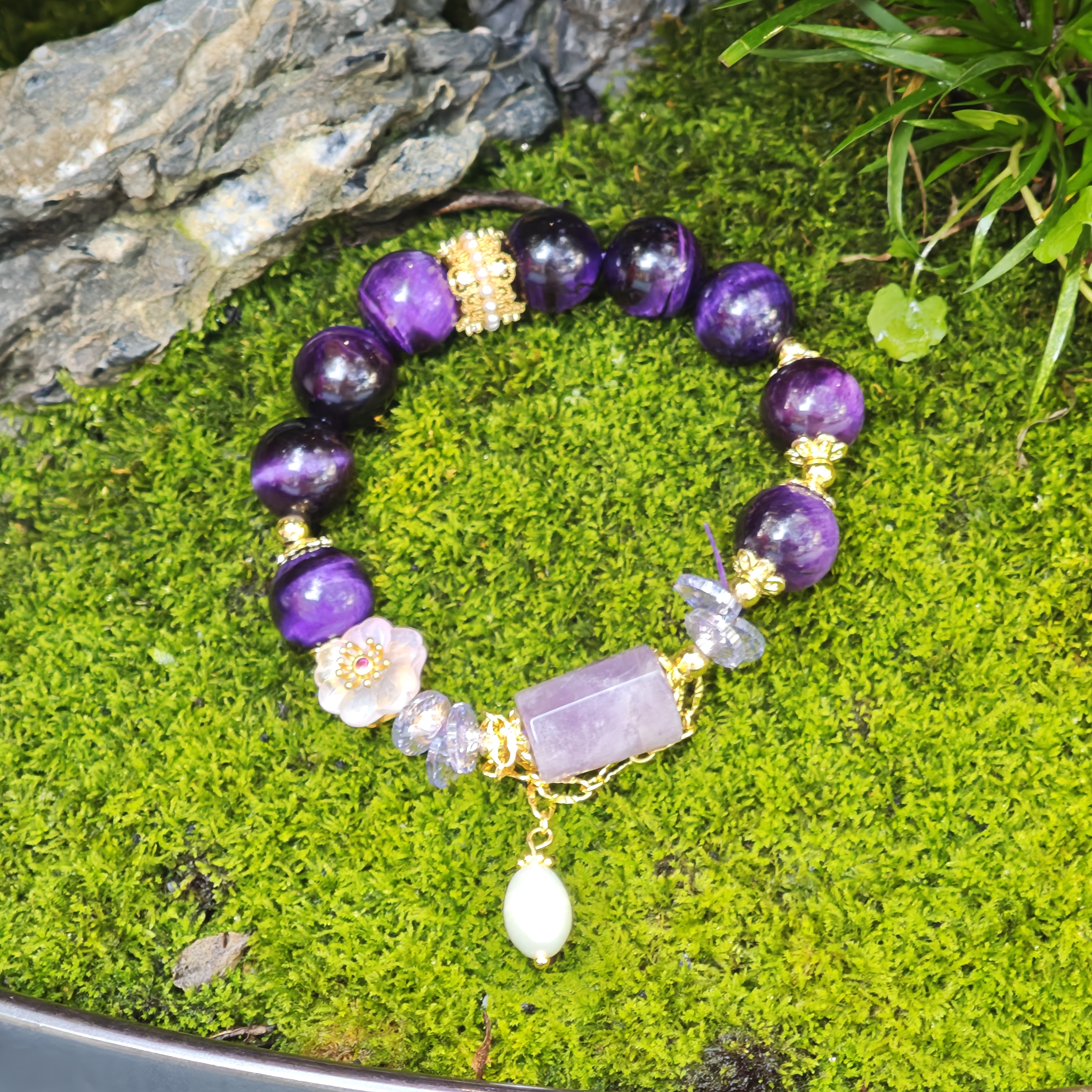 Regal Gleam – Purple Tiger’s Eye Bracelet by ImperfectRealm