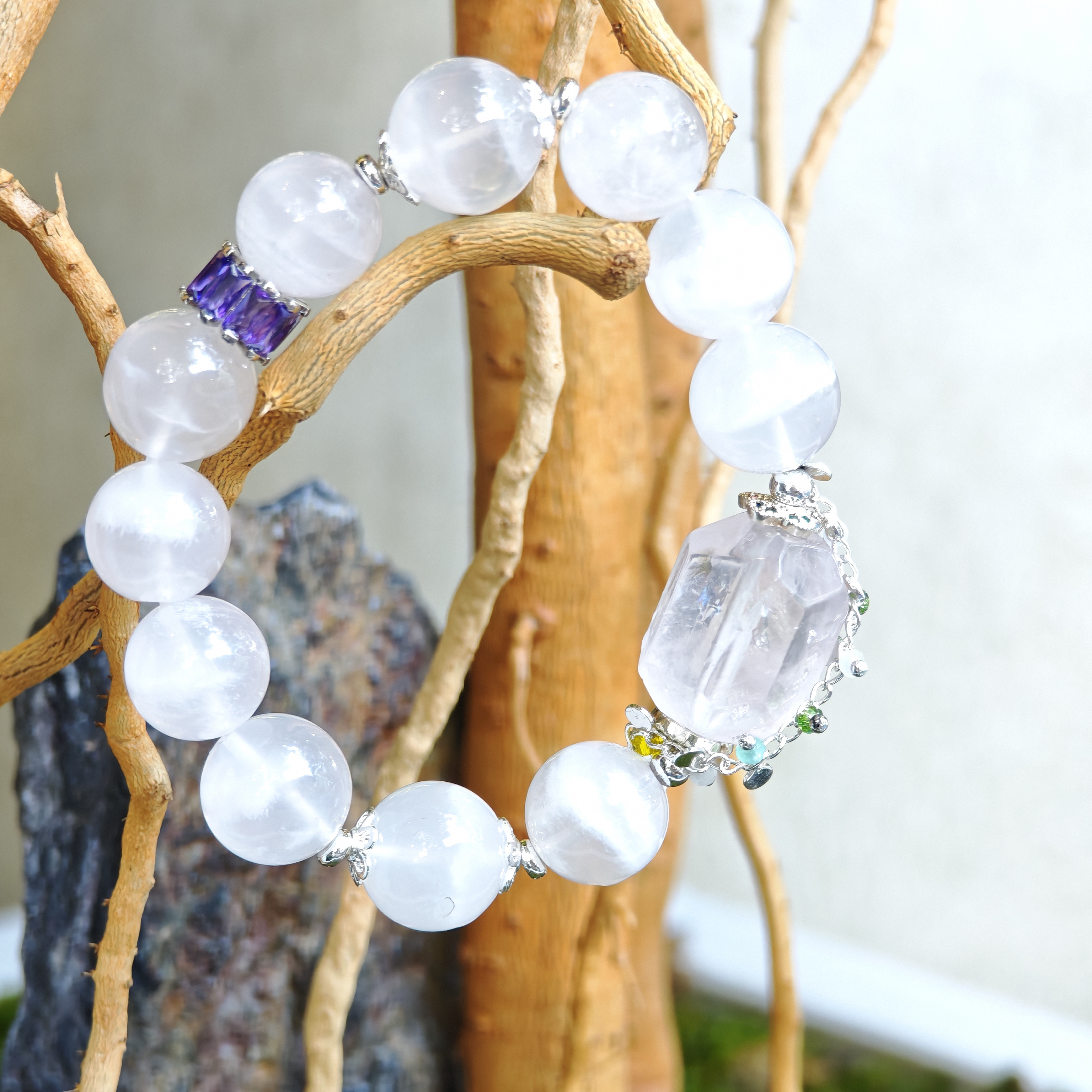 Moonlit Blossom – Rose Quartz Bracelet by ImperfectRealm