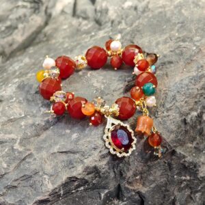 Sunset Glow – Red Agate Bracelet