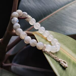 Moonlit Duo – White & Gray Moonstone Bracelet