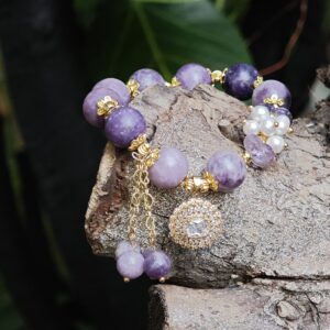 Regal Bloom – Lepidolite Bracelet