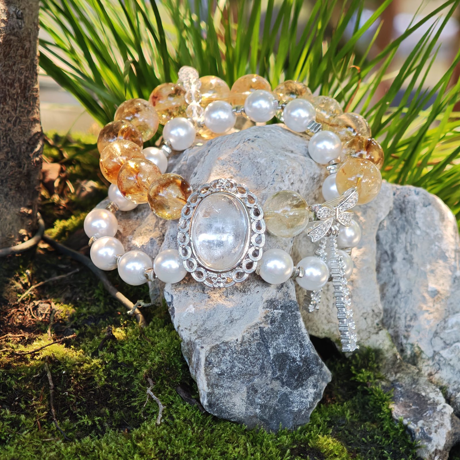 Hathor – Yellow Rutilated Quartz Bracelet by ImperfectRealm