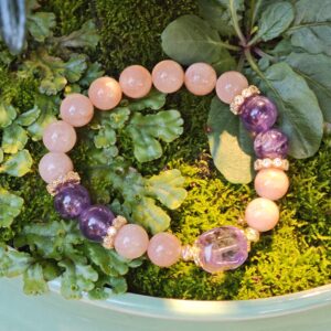 Mystic Bloom – Sunstone & Amethyst Bracelet