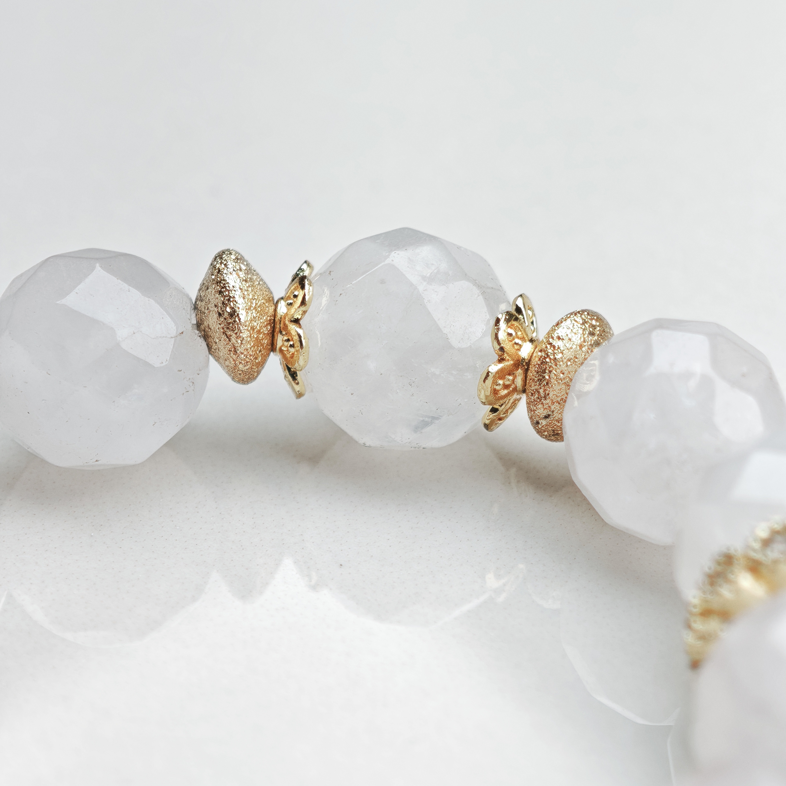Theia's Radiance – White Agate & Solar Gold Charm Bracelet – alternate view 5 by ImperfectRealm
