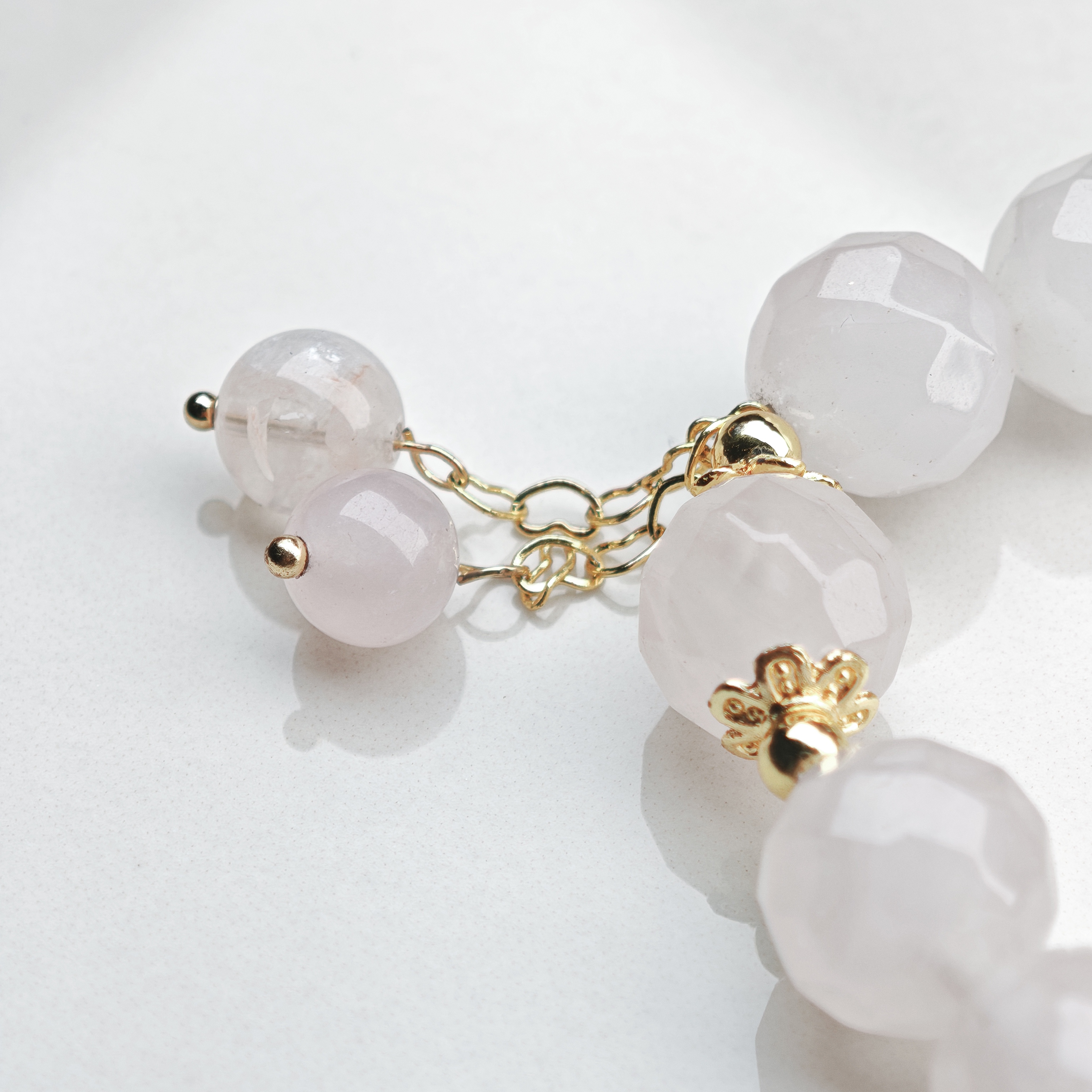 Theia's Radiance – White Agate & Solar Gold Charm Bracelet – alternate view 6 by ImperfectRealm