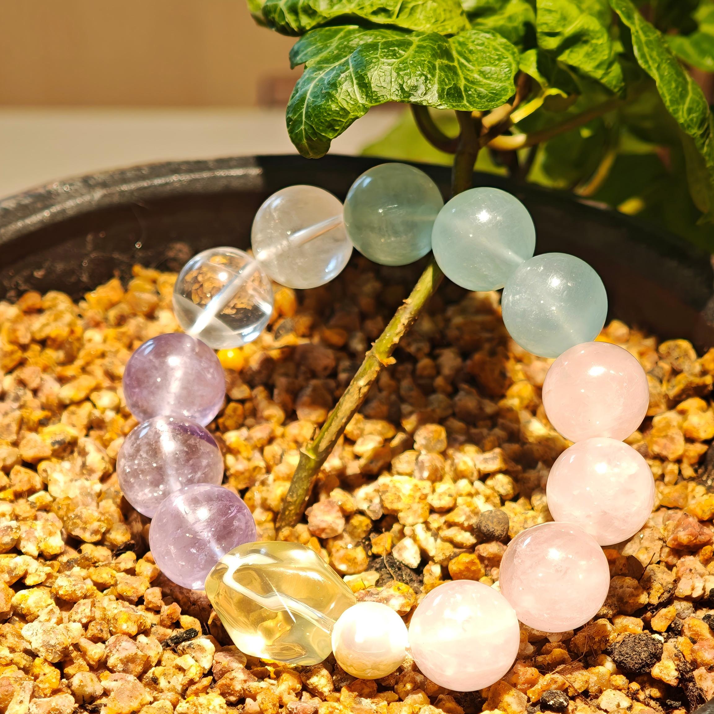 Solin – Rose Quartz, Amethyst & Aquamarine Bracelet – alternate view 3 by ImperfectRealm