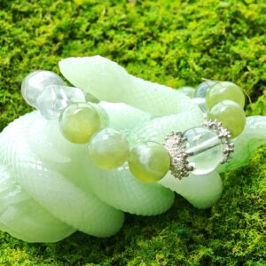 Clarity Dew – Prehnite & Clear Quartz Bracelet