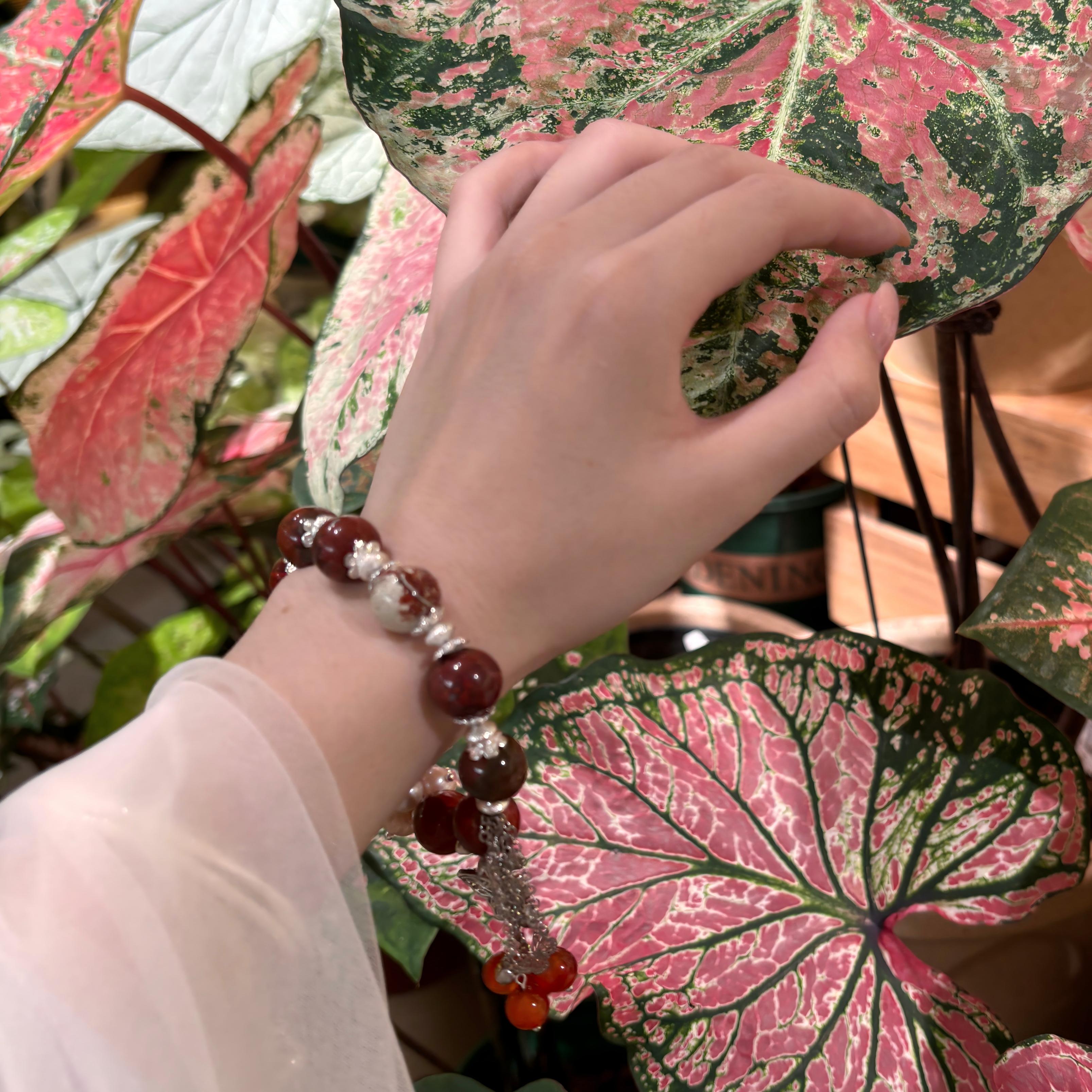 Crimson Ridge – Red Jasper & Earthstone Bracelet – alternate view 2 by ImperfectRealm