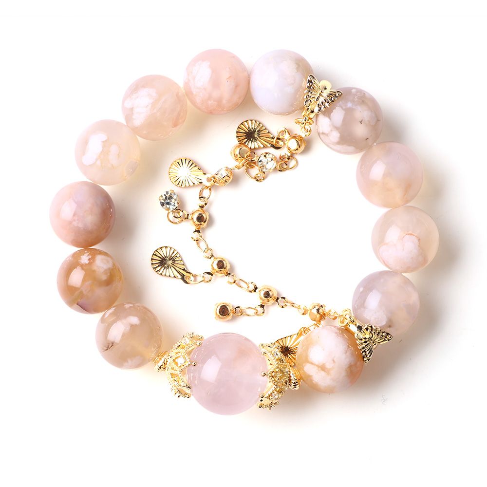 Blossom Haze – Cherry Blossom Agate Bracelet – alternate view 4 by ImperfectRealm