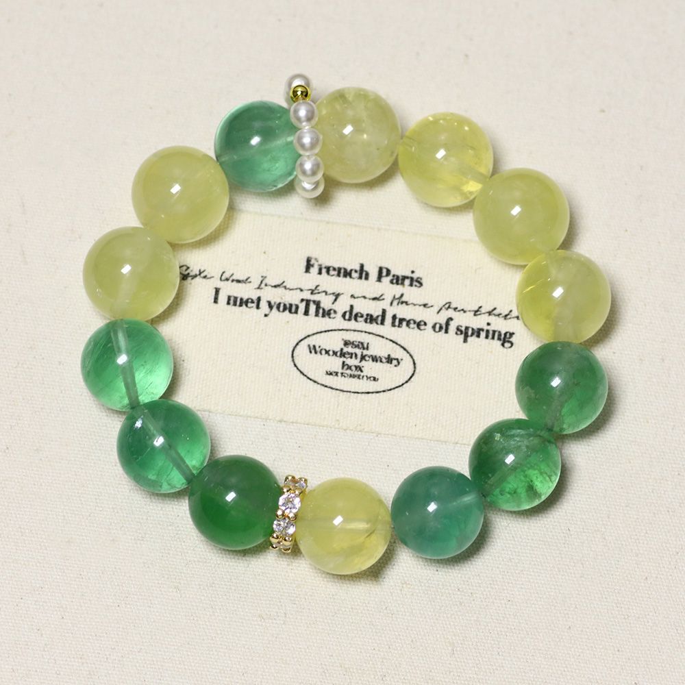 Forest Dew – Lemon Quartz × Green Fluorite Bracelet – alternate view 2 by ImperfectRealm