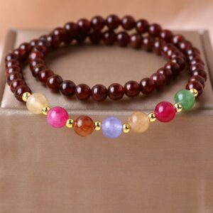 VitaChord – Garnet & Seven Chakras Harmony Bracelet