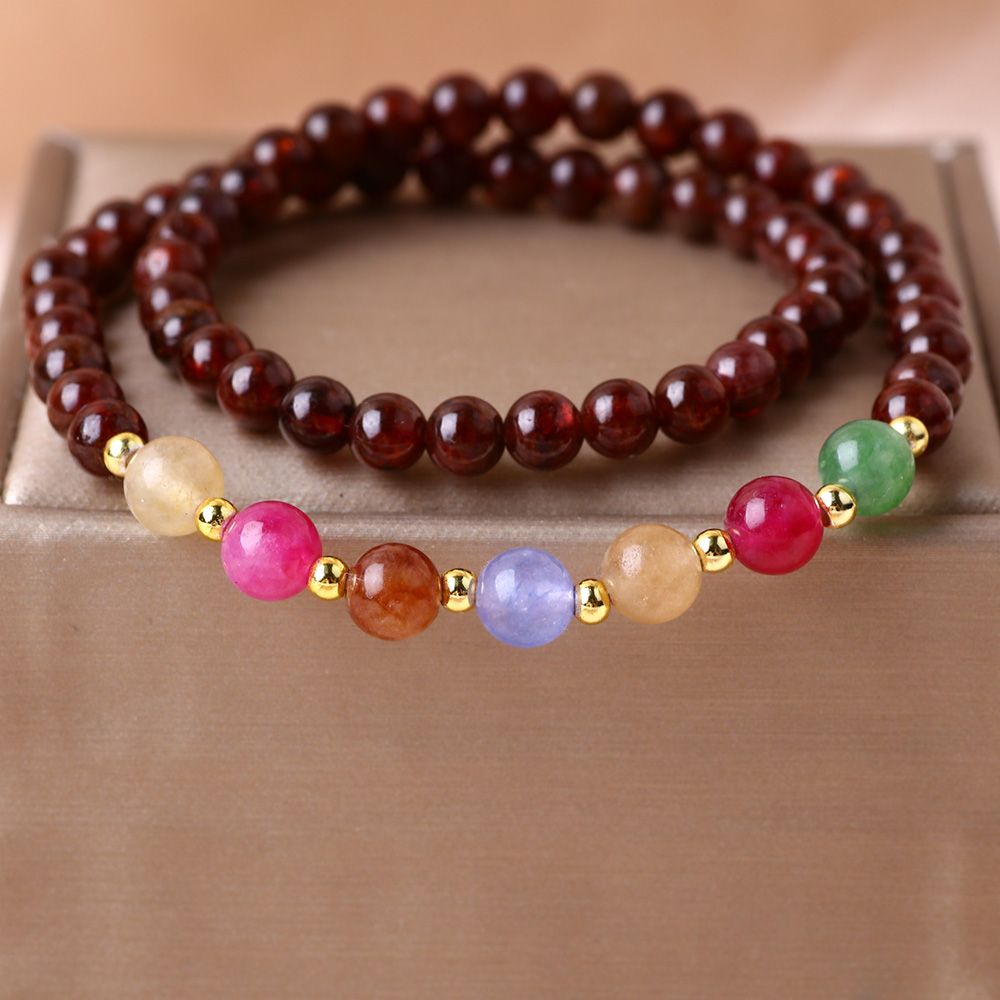 VitaChord – Garnet & Seven Chakras Harmony Bracelet by ImperfectRealm