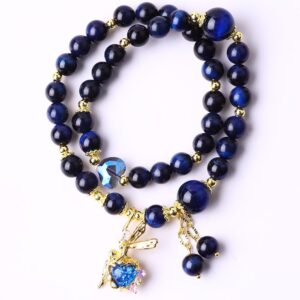 Starlit Hex – Blue Tiger Eye & Faerie Heart Bracelet