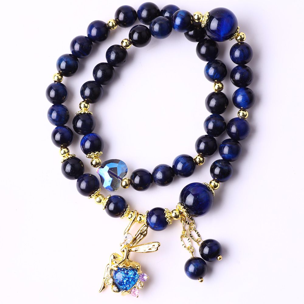 Starlit Hex – Blue Tiger Eye & Faerie Heart Bracelet by ImperfectRealm