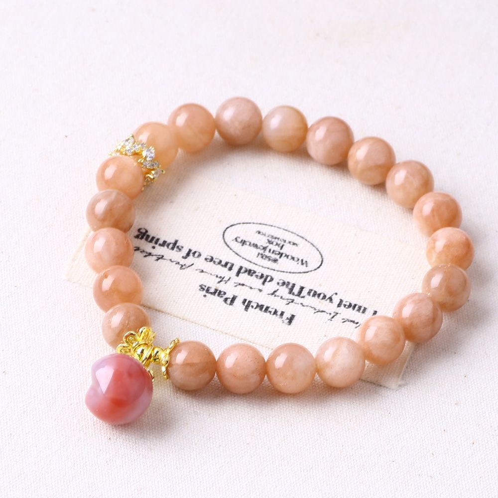 Peachlight Drop – Sunstone & Blushing Charm Bracelet by ImperfectRealm