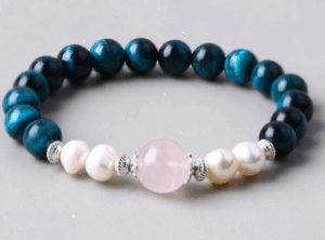 Deep Sea Echo – Blue Tiger Eye & Pearl Bracelet