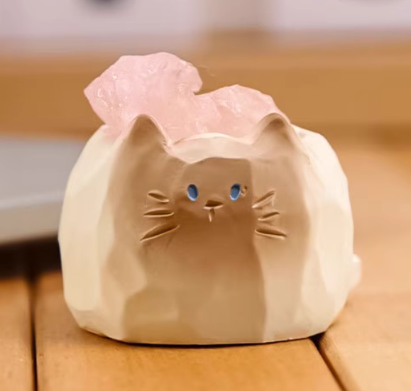 Chubby Cat – Handmade Crystal Desk Pet by ImperfectRealm