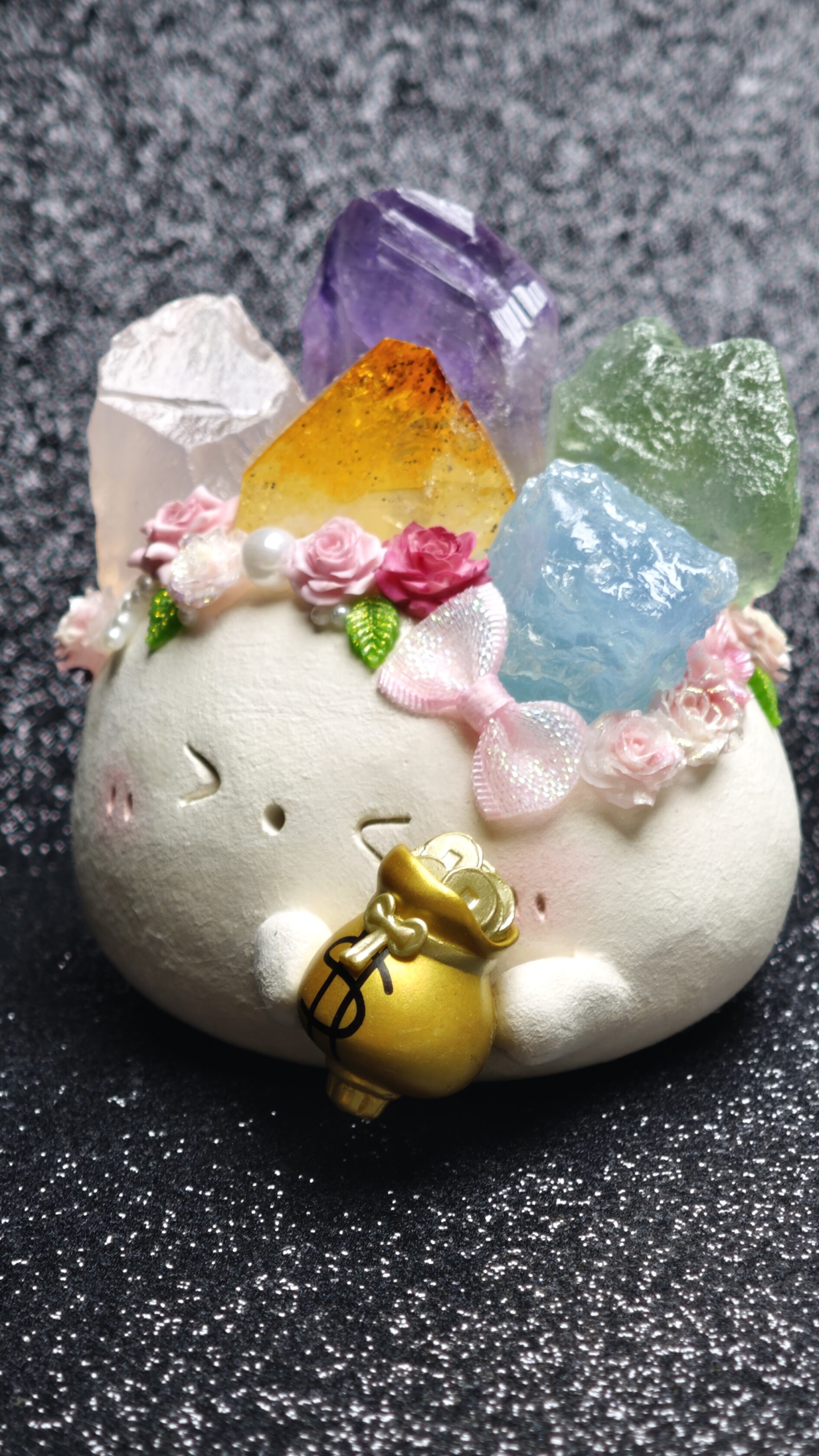 Multi-Gemstone Cluster (USD Price) – Handmade Crystal Desk Pet – alternate view 2 by ImperfectRealm