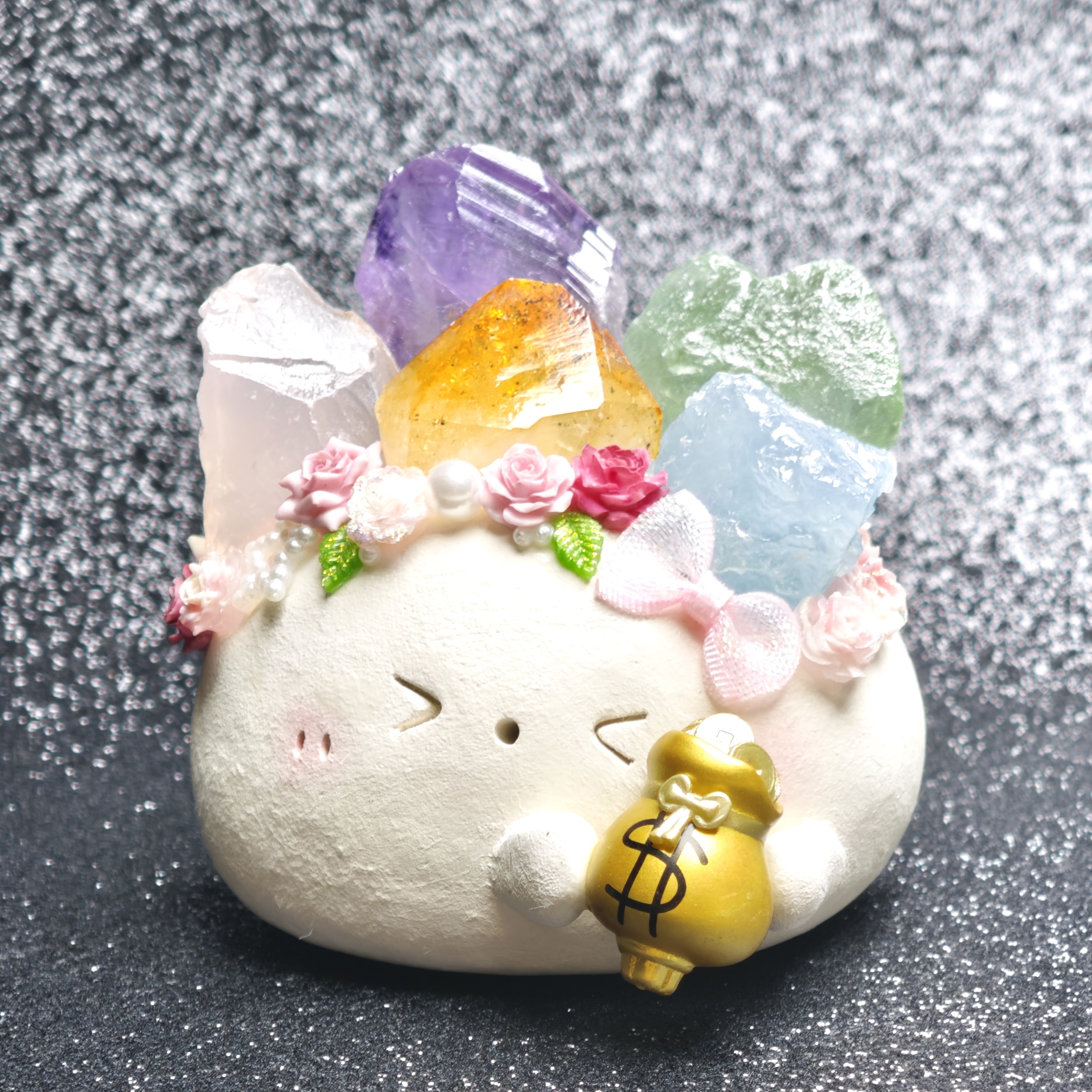 Multi-Gemstone Cluster (USD Price) – Handmade Crystal Desk Pet by ImperfectRealm