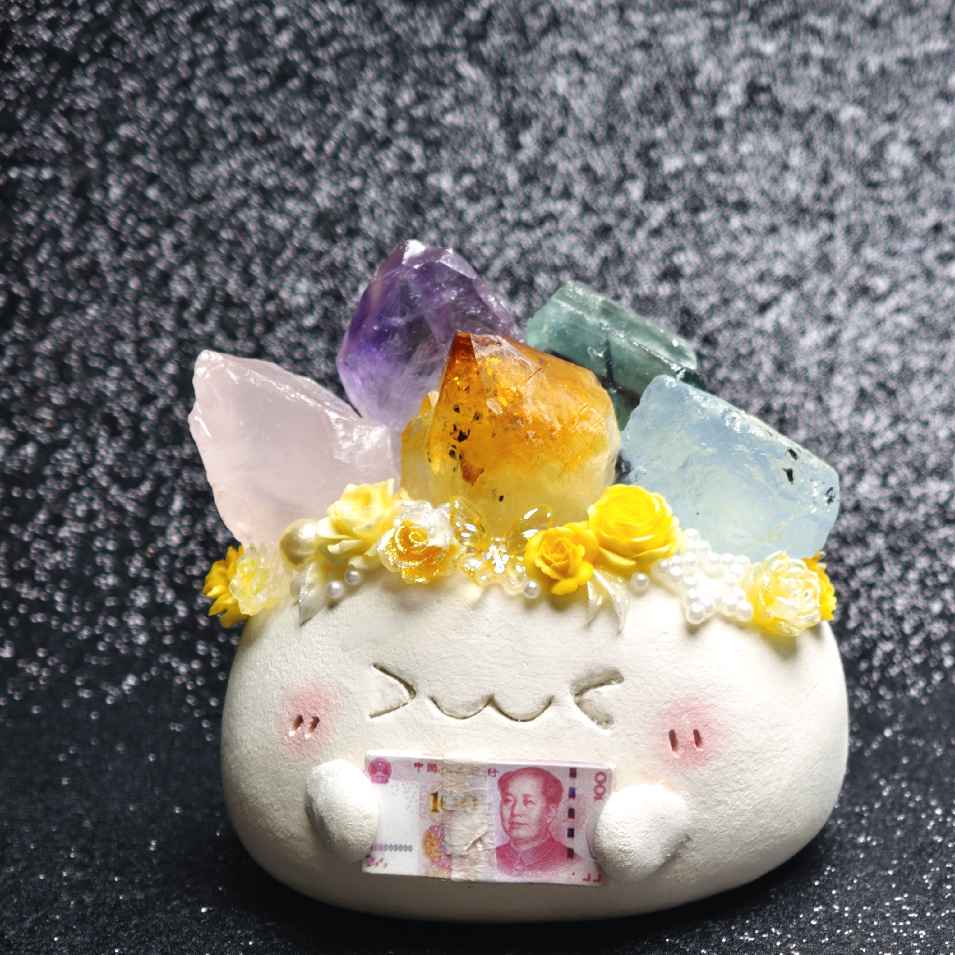 Multi-Gemstone Cluster (RMB Price) – Handmade Crystal Desk Pet by ImperfectRealm