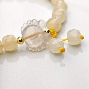 Morning Ember – Yellow Jade Corded Bracelet